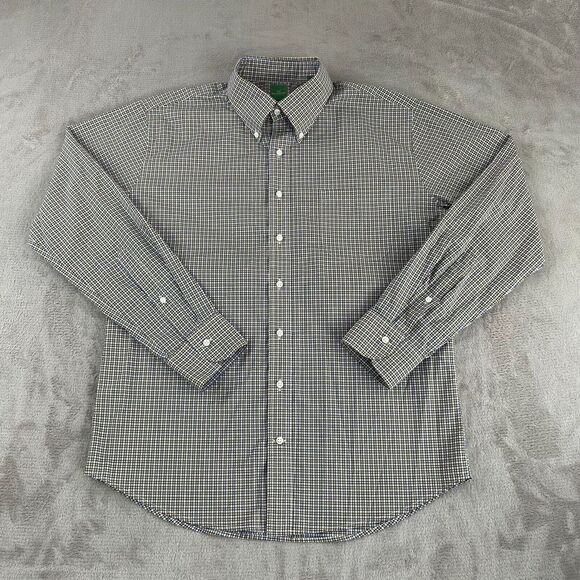 Sid Mashburn Shirt Men Large Yellow Blue Check Long Sleeve Designer Button Down - Picture 4 of 14